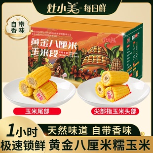 内蒙古黄黑糯玉米八厘米玉米段12支整箱真空包装新鲜粗粮