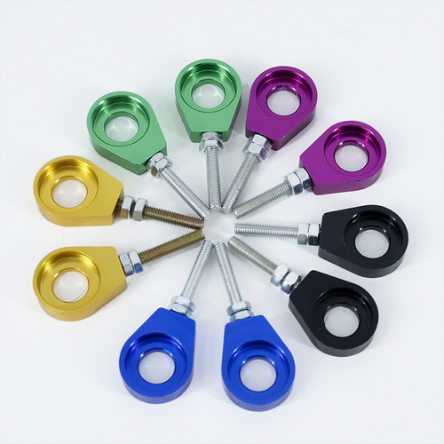 越野机车沙滩车改装CNC铝合金链条后千斤调链器12/15mm孔调链块