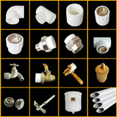 采暖炉安装 用管子管件32PPR三通活接直接弯头补水箱铜球阀排气阀