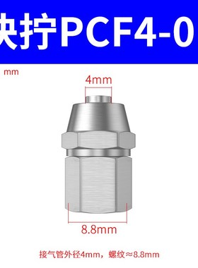 气动快拧接头快速插接头直通螺纹接头气动大全FPCF4-1/PL4-1/PV