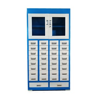 加厚板34斗缝纫零件工具储藏柜铁皮抽屉式收纳箱带锁玻璃门螺丝盒