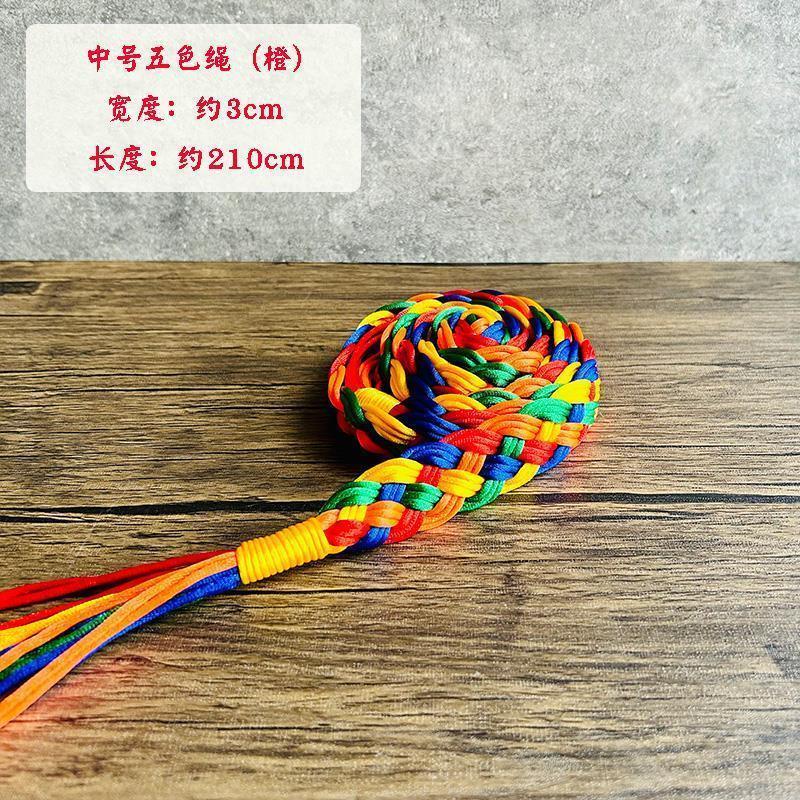 .金刚结藏式五色绳哈达辫子车挂件藏族五彩手工编织绳室内车内饰