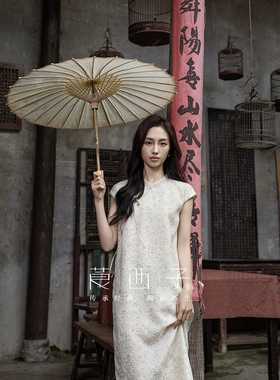 【画禅】莨西子新中式国风桑蚕真丝改良版旗袍连衣裙女中长款千金