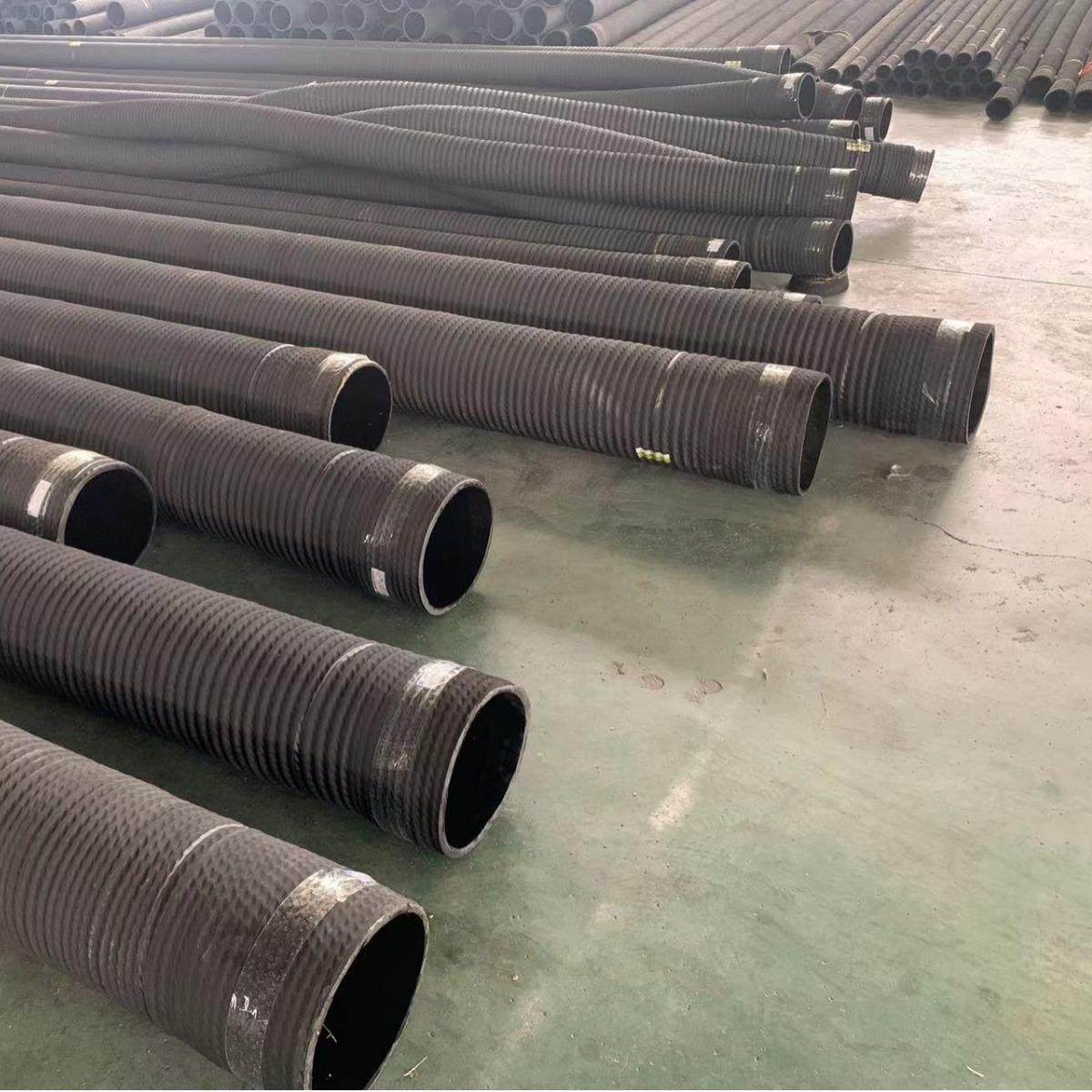 黑色橡胶管耐磨吸排沙泥管钢丝缠绕胶管挖泥船吸沙胶管抽水负压管