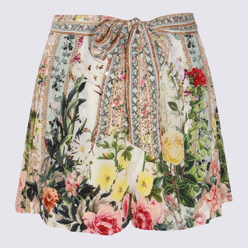 CAMILLA MULTICOLOR SILK SHORTS