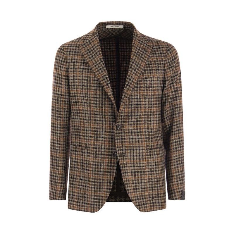 tagliatore蒙特卡洛羊毛和羊绒格子西装
