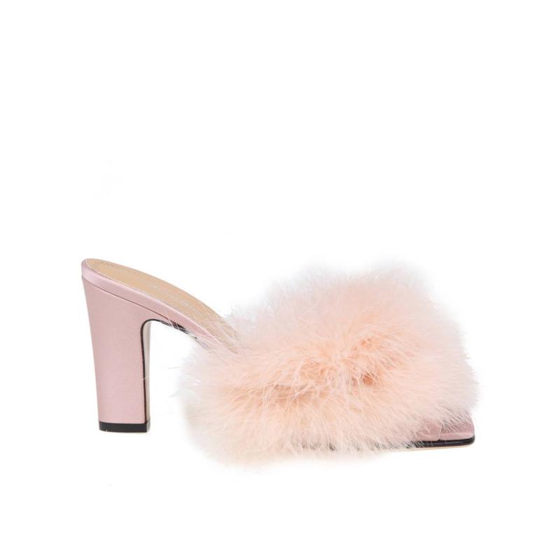 MAISON MARGIELA MULES WITH FEATHERS