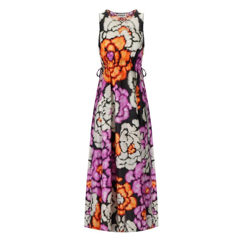 ESSENTIEL ANTWERP FLOWERS BLACK LONG DRESS