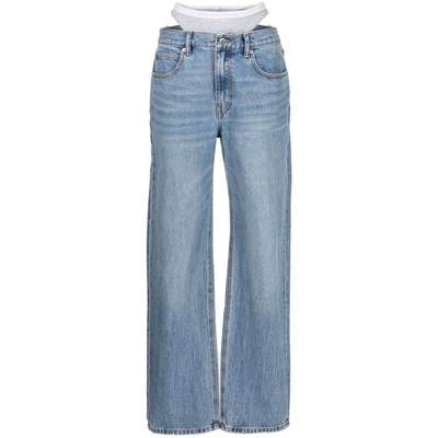 ALEXANDER WANG STRAIGHT JEANS WITH LAYERED DESIGN