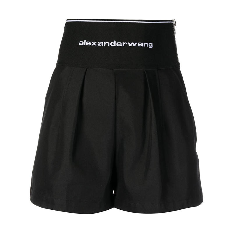 ALEXANDER WANG SAFARI SHORT WITH EXPOSED ZIPPER AND LOGO EL