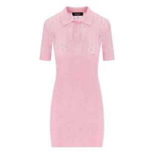 DSQUARED2 KNITTED OPENWORK PINK DRESS