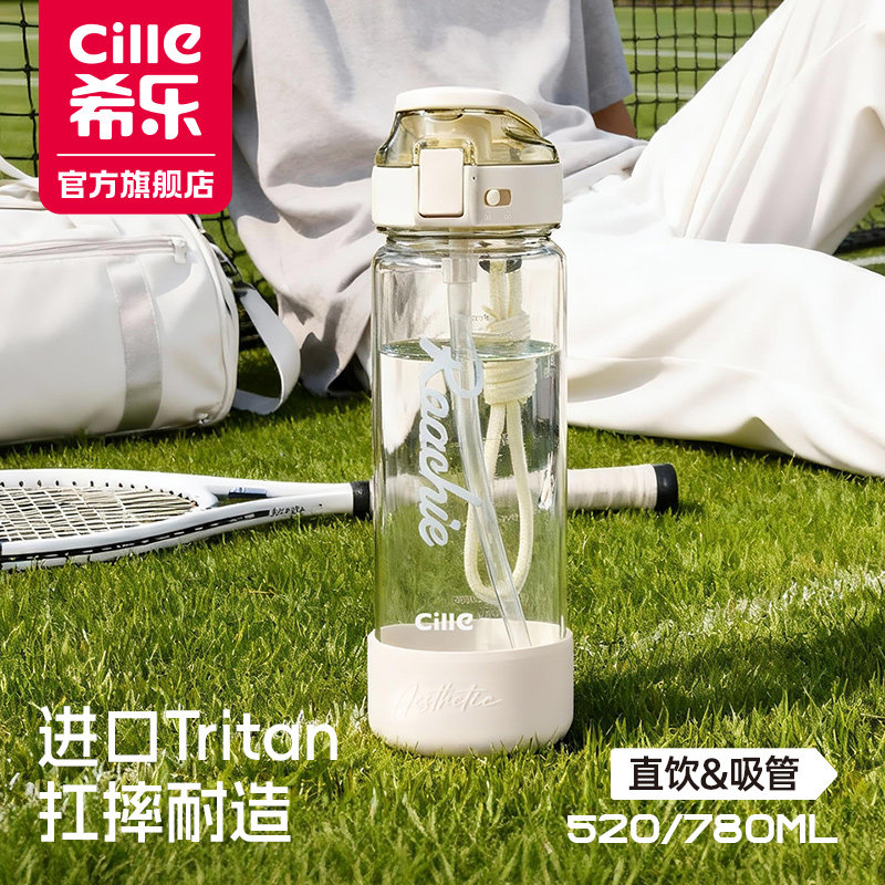 希乐水杯大容量2026新款运动水壶学生便携tritan耐高温吸管杯子图片