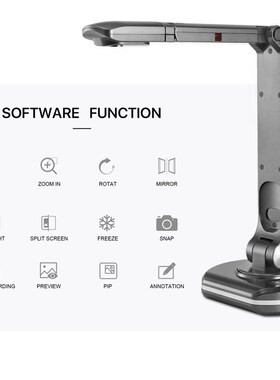 USB 2-in-1 Document Camera & Book ScannJer Webcam with Auto