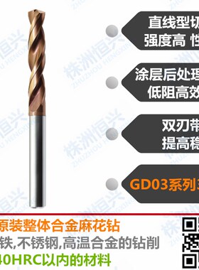 GD03C-2e040 2050 2100 2140 2150 2200 株洲钻石3倍径麻花钻钻头