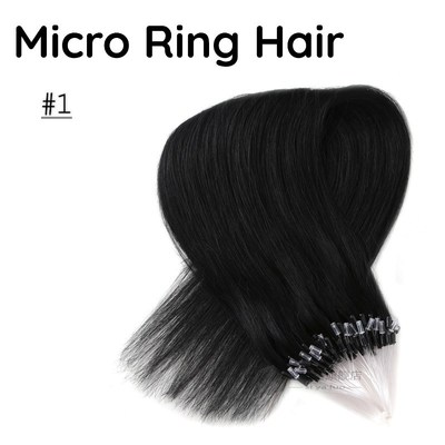 Micro Ring Human Hair Extensions Natural SNtraight  Machine