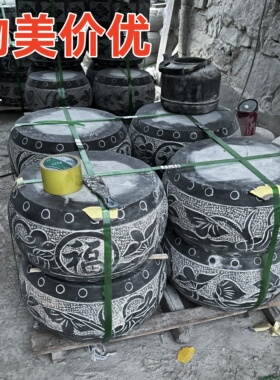 天然青石柱墩木柱底座柱顶石空心包柱石柱基石墩子底座圆墩柱脚石