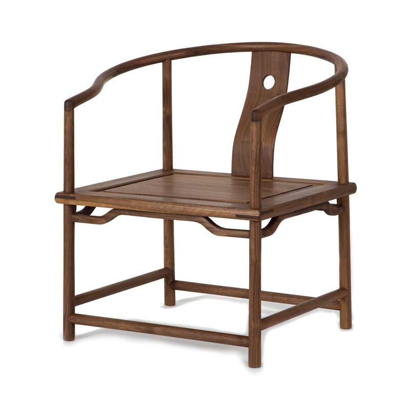 禅意新中式靠背椅太师椅客厅椅会客椅子打坐椅实纯实木榆木椅子-封面