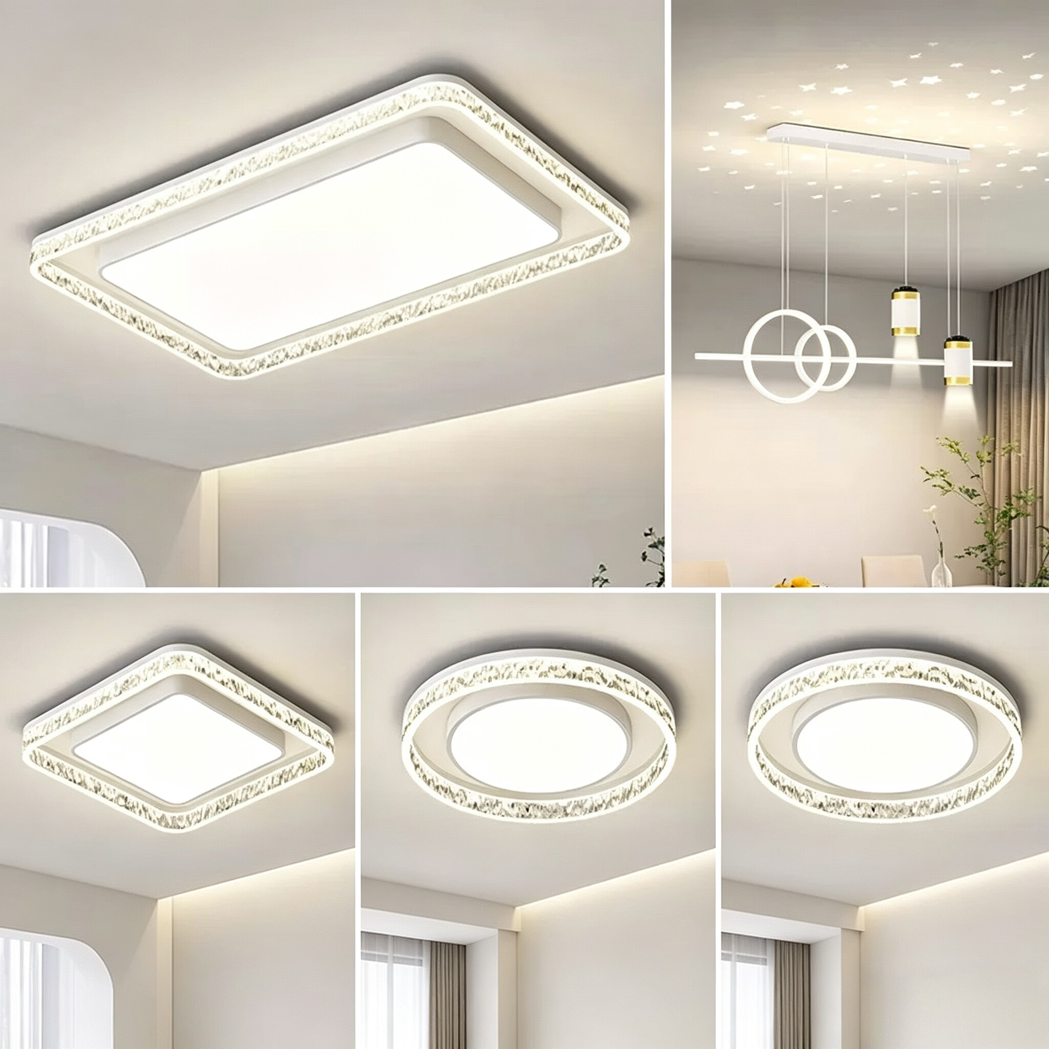 客厅主灯2026年新款led水晶冰丝亚克力系列吸顶灯中山灯具全套餐