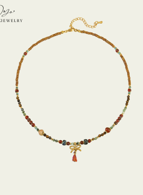 设计师款捷克珠蝴蝶结项链