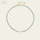 JoJo｜复古高级克莱因蓝极细青金石项链碎银锁骨链叠戴吊坠项链