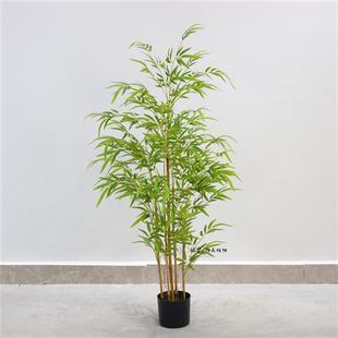 饰竹叶植物造景假竹子 仿真竹子室内屏风盆景细水毛竹绿植客厅装