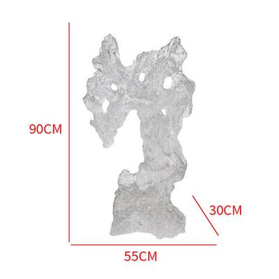 现代酒店大堂抽象太湖石摆件透明树脂落地雕塑售楼处软装饰艺术品