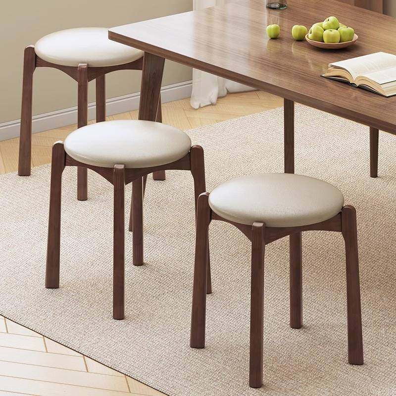 凳子家用餐桌凳出租房用不占空间椅子结实耐用高凳可叠放实木圆凳