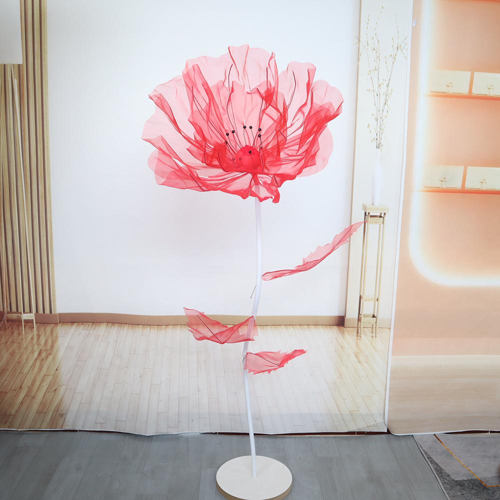 新款仿真 丝网花 罂粟花户外婚礼派对装饰橱窗摆设拍摄道具套装