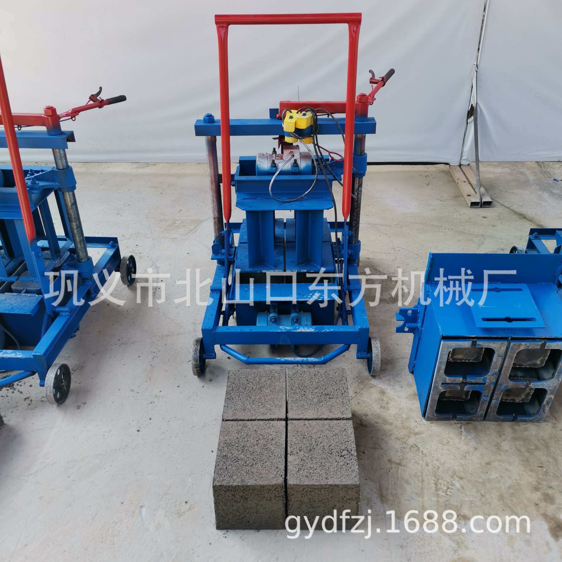 2-45小型移动200-200-200实心砖，两相电混凝土砌块水泥免烧砖机