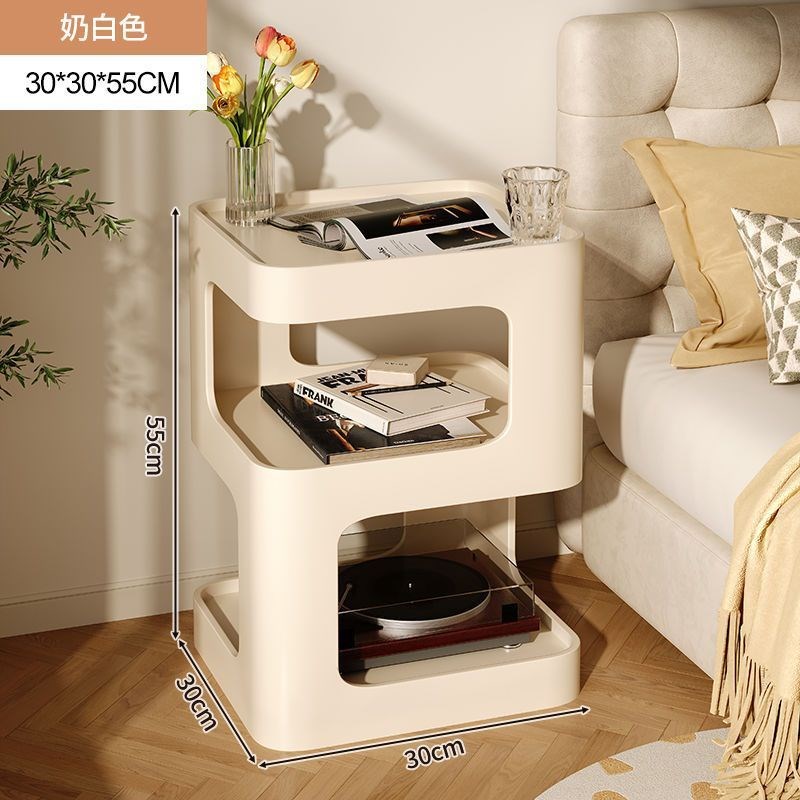 卧室铁艺b小茶几奶油风床头小边几创意置物架简约现代床边柜小桌
