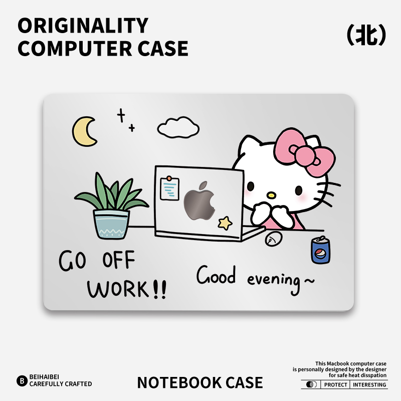 凯蒂猫HelloKitty适用苹果2025新M2pro15寸macbookair13膜M3轻薄冰晶壳电脑macbook15保护壳mac笔记本电脑壳