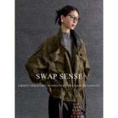 SWAP SENSE城野游侠·立领哈灵顿低腰抽绳设计廓形麂皮绒风衣外套