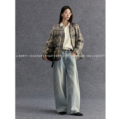 SWAP 显瘦百搭休闲裤 SENSE漫迹云行·高腰基础款 水洗直筒牛仔裤