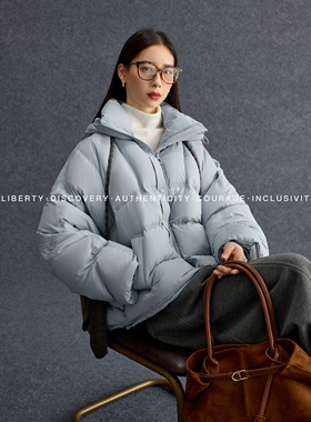 SWAP SENSE逸羽漫行· 加厚保暖白鸭绒蓝色羽绒服外套冬季新款