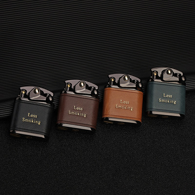 佐罗ZORRO煤油打火机摇臂手工牛皮创意怀旧复古短款摇臂牛皮Z592