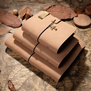 活页夹装订手账本k 手工牛皮本活页夹环本旅行笔记本子日记本简约