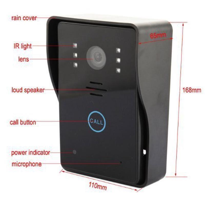 7寸无线可视门铃触摸按键安全防水T无线门铃二对一