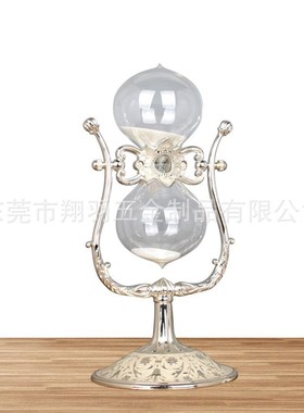 新款桌面金属沙漏计时器家居装饰欧式I摆件U型旋转沙漏工艺品