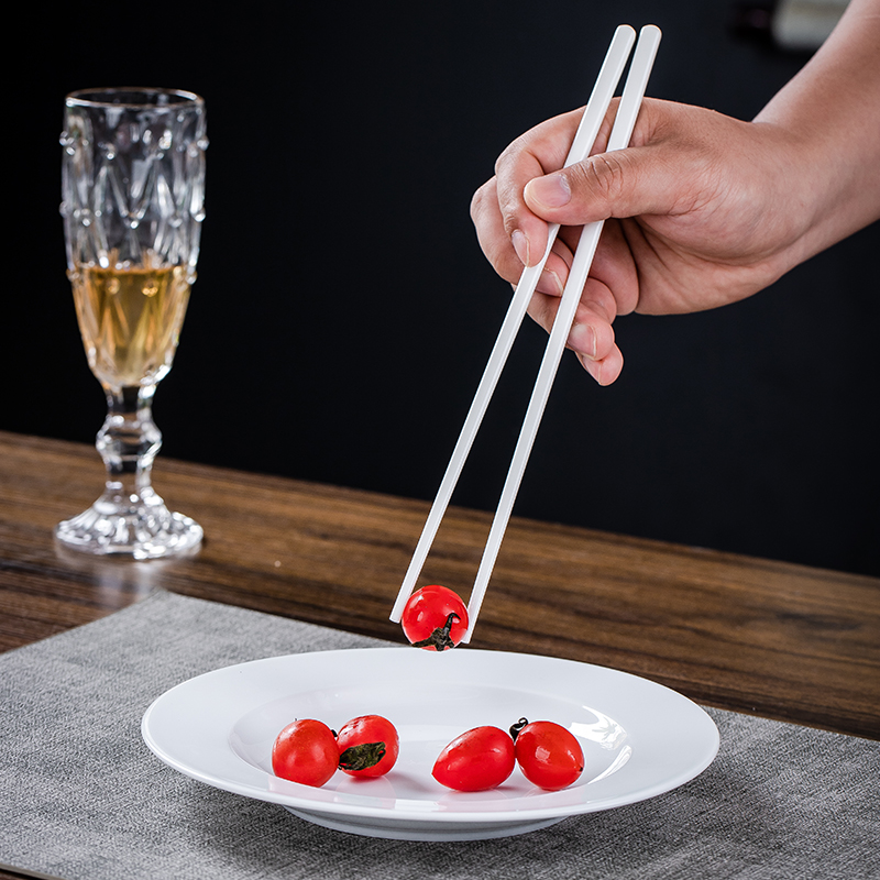 景德镇高档白瓷陶瓷筷子套装防滑防霉抗菌轻奢家用乔迁送礼10双装