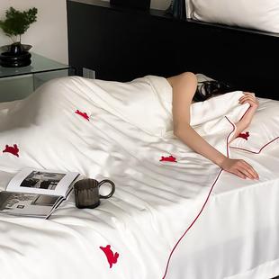 可水洗薄被子 60支兰精天丝夏凉被四件套简约轻奢冰丝空调被夏季