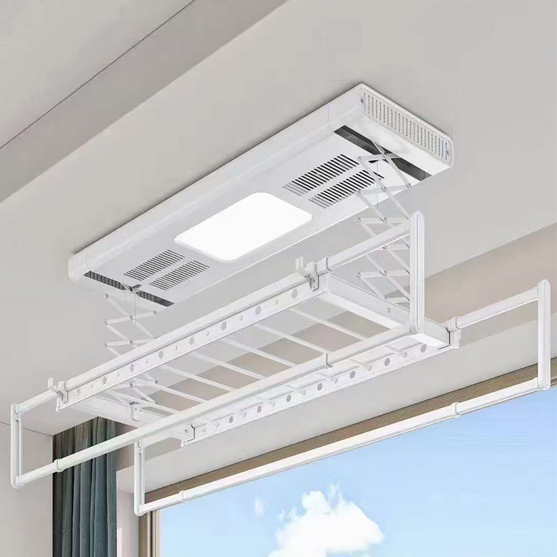 电动晾衣架遥控升降阳台烘干晒衣架家用收缩全自动凉晾衣杆消毒