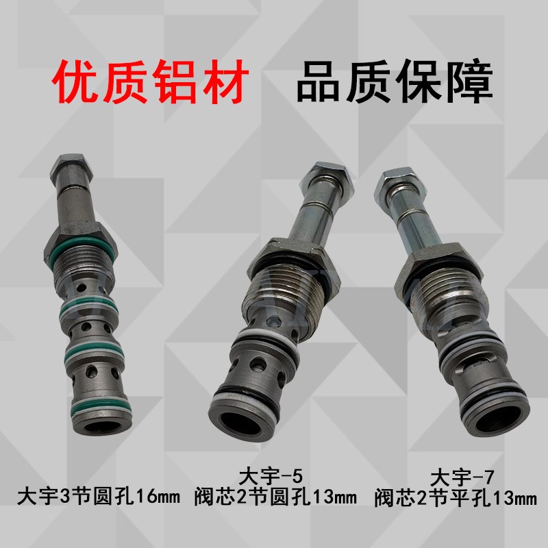 挖机大宇DH150/220/225/300-5-7-9先导电磁阀阀芯16MM/3节平孔