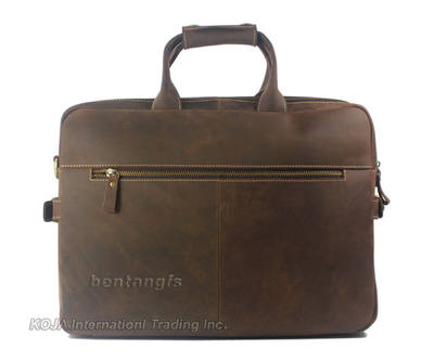 网红Vintage Men Leather Briefcase Handbags Business bag Craz