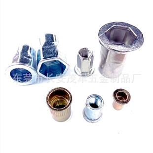 平头菊花a盲孔拉铆螺母不锈钢小头全六角拉铆螺母平头条纹质量保