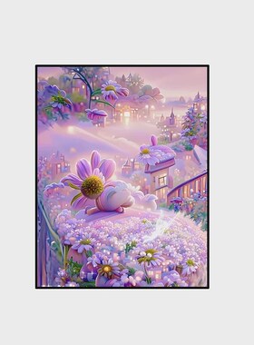 43n紫色风景钻石画2p024贴钻十字绣手工砖石贴画5d点新款客厅卧室