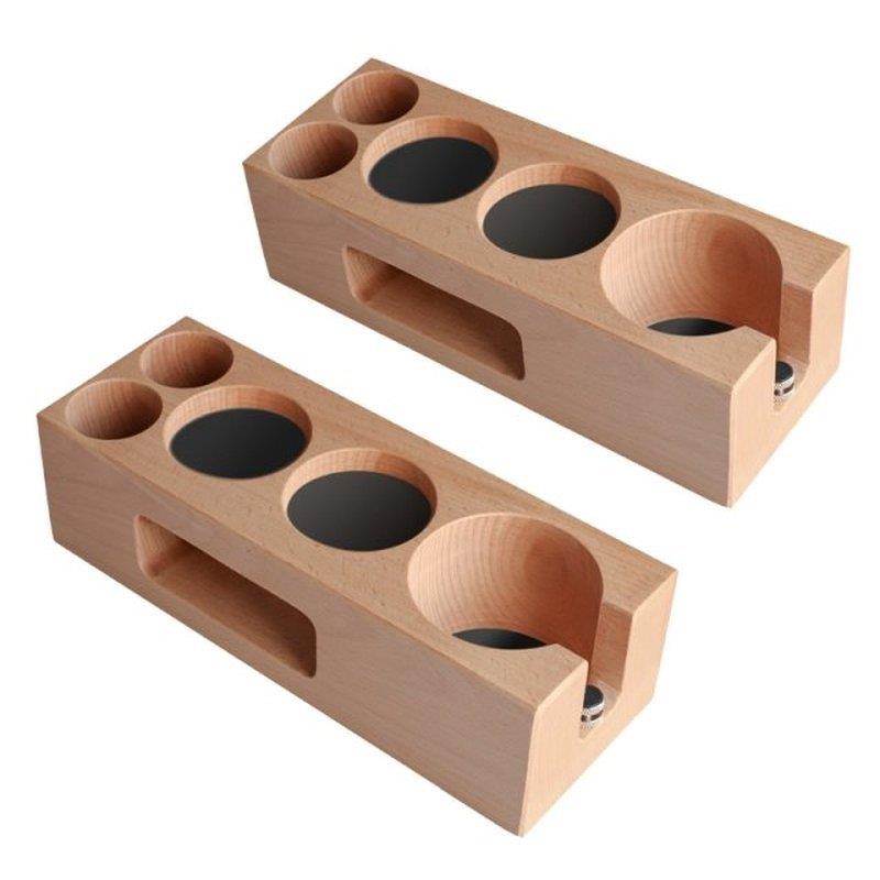 F1CD Solid Wooden Corner Espresso Distributor Coffee Tamper