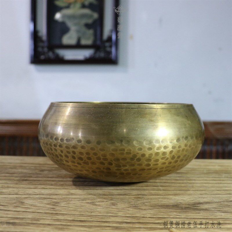 华颖堂推荐茶具铜茶壶广州西关老伍手打铜K煲铜捞黄铜钵子茶杯茶