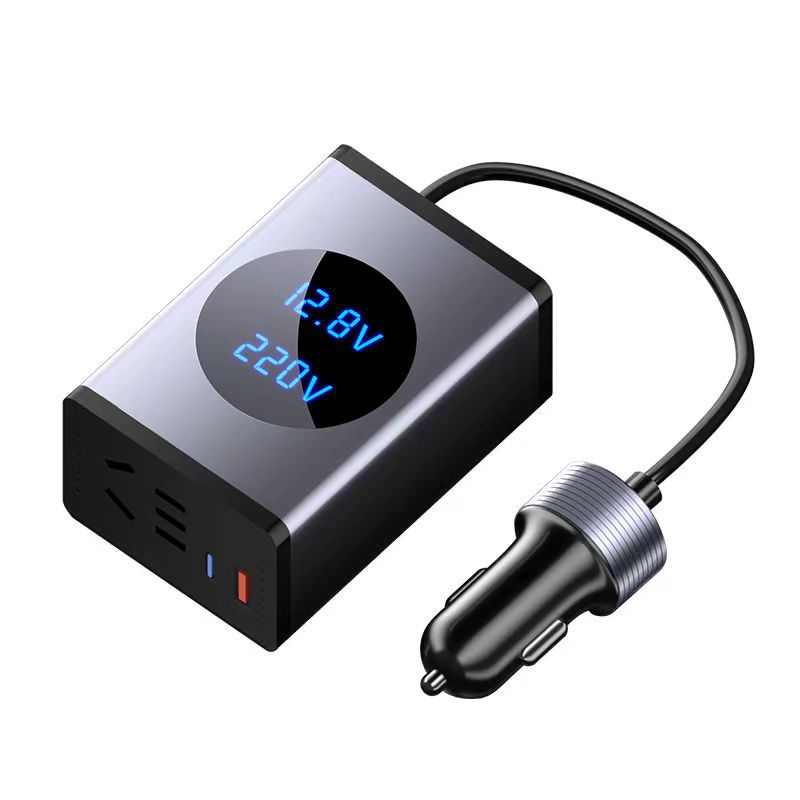 快pdqc312v24v铝合p金车载220v200w智能电源.0usb逆变器充转换器