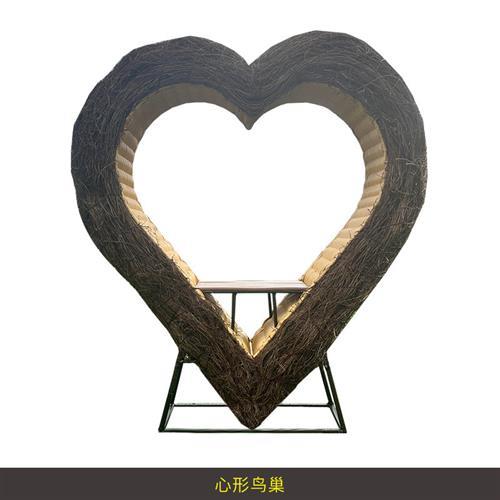 网红打卡景区拍照别墅民宿农庄秋千吊椅户外婚纱摄影爱心藤编鸟巢