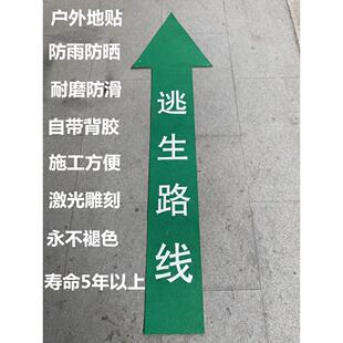 户外预成型地贴安全出口逃生路线消防通道地标水泥路硅胶标线胶带